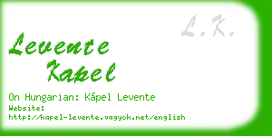 levente kapel business card