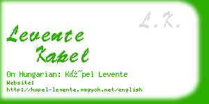 levente kapel business card